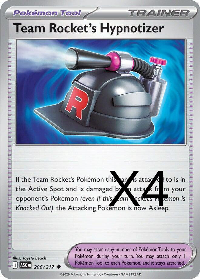 (x4) Team Rocket's Hypnotizer 206/217 ME: Ascended Heroes Pokemon TCG PLAYSET