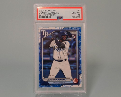 Junior CAMINERO 2024 Bowman Rookie Blue Pattern Parallel /125 PSA 10