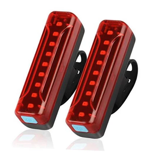 Paquete de 2 luces traseras recargables USB, 1200 mAh de duraciรณn 50 horas, ultra brillante -