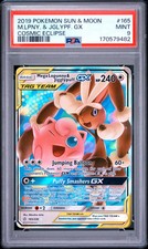 PSA 9 Mint Mega Lopunny & Jigglypuff GX 165/236 Cosmic Eclipse Tag Team Pokemon