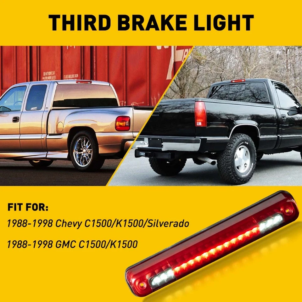LED 3rd Tail Brake Light Cargo Light for 88-98 Chevy Silverado GMC Sierra 1/2Set - Image 2 of 4