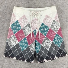 Hawaiian Island Creation Shorts Mens 34 Arglye Boardshort Summer 06 Vintage HIC