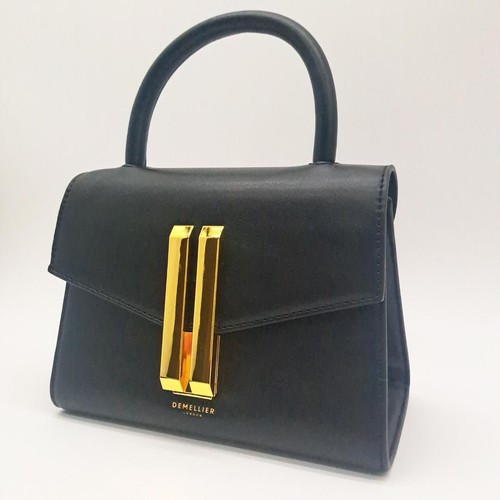 DeMellier Nano Montreil 2Way Leather Shoulder Bag Black Gold Women Used
