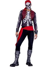 Roma Costume Mens 4Pc Pirates Curse Costume In Black/White