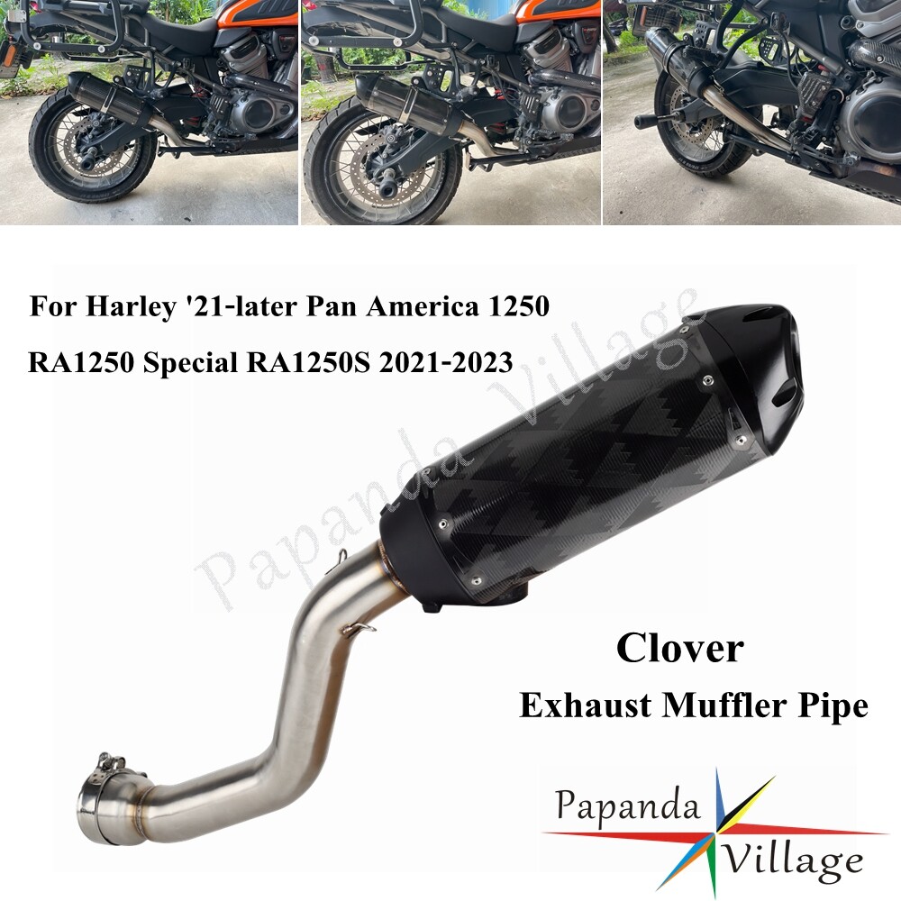 Clover Street Cannon Muffler Slip-On Pipe Exhaust System Carbon