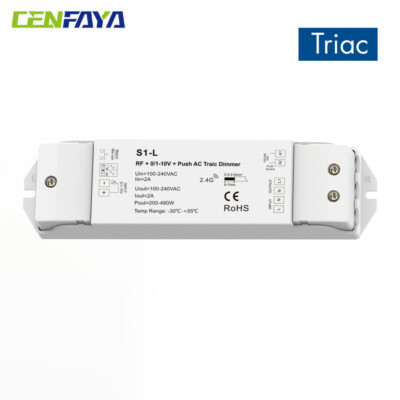 0/1-10V AC Triac LED Dimmer Push Switch 2.4G RF Dimming Fernbedienung for Lampe