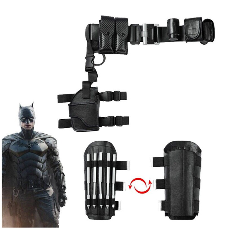 2022 The Batman Bruce Wayne Cosplay Wrist Guards Belt Holster Costume Prop  Adult