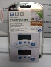 Westek TE22DHB Digital Outlet Light Timer Indoor White (2 Pack) New 