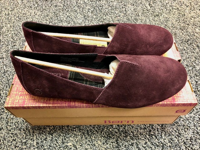 burgundy suede flat shoes