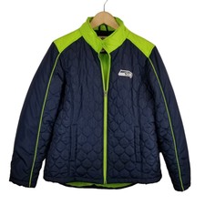 Nfl Team Apparel Women's Seattle Seahawks Zip Front Puffer Jacket Size Xl