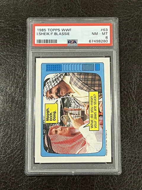 1985 Topps WWF The Iron Sheik Freddie Blassie #63 PSA 8 NM-MT Rookie RC WWE HOF
