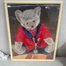 Retro white frame Playboy Rolls Royce Hugh Hefner Teddy Bear print wall BLHN