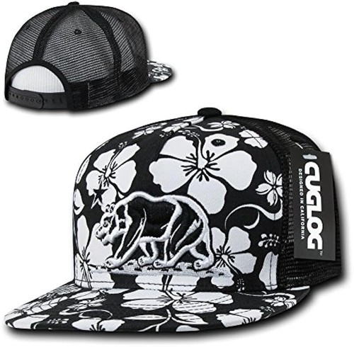 Cuglog Men's Cap Bassball Floral Trucker Cap 5 Bear, Black / White, One Size - Picture 2 of 2