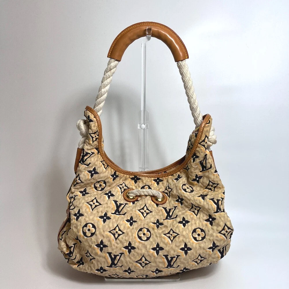 LOUIS VUITTON M40236 Cruise Line Bull MM bag Shoulder Bag Nylon / Leather  Beige