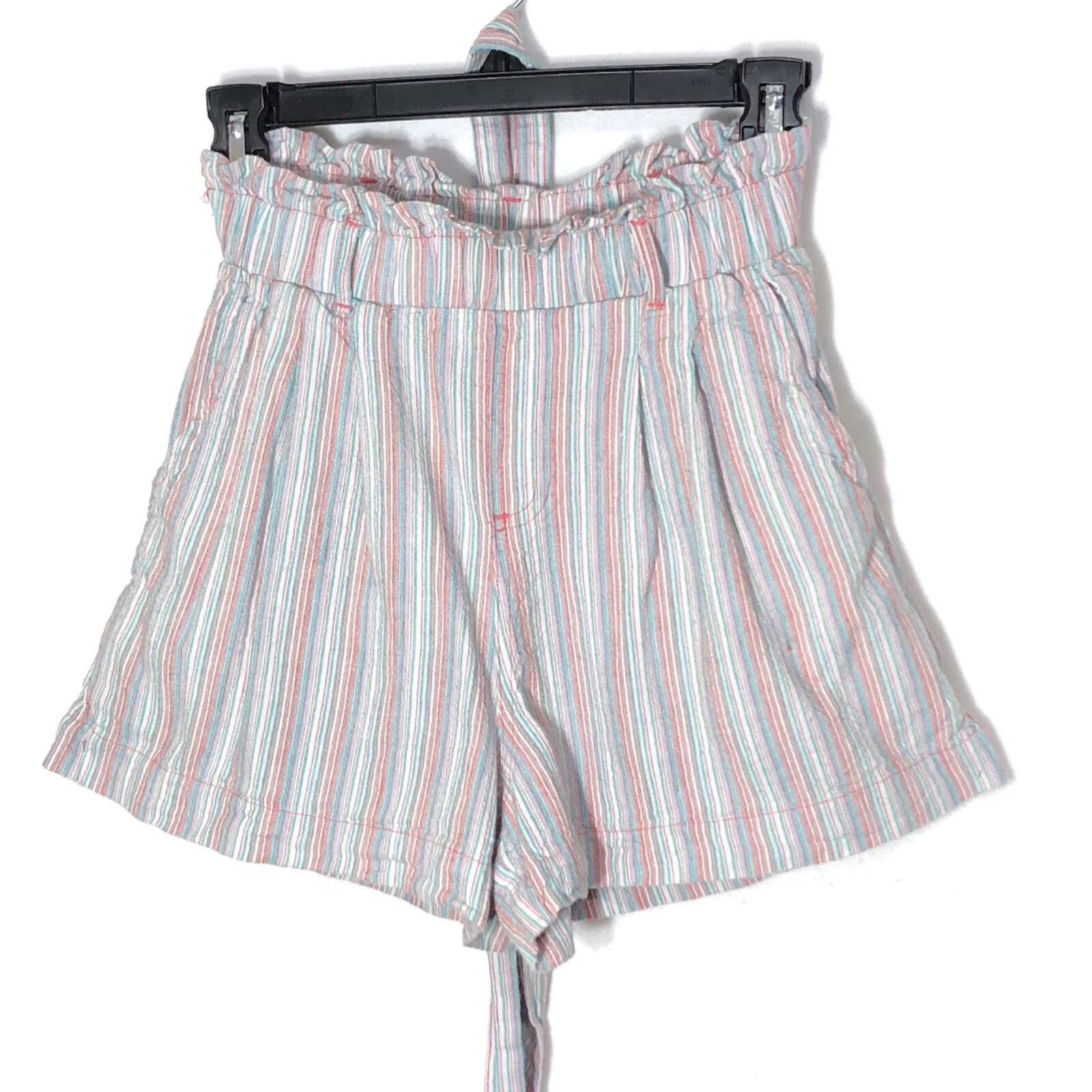 American Eagle Womens Linen Bld Shorts Size XS Striped Summer Casual