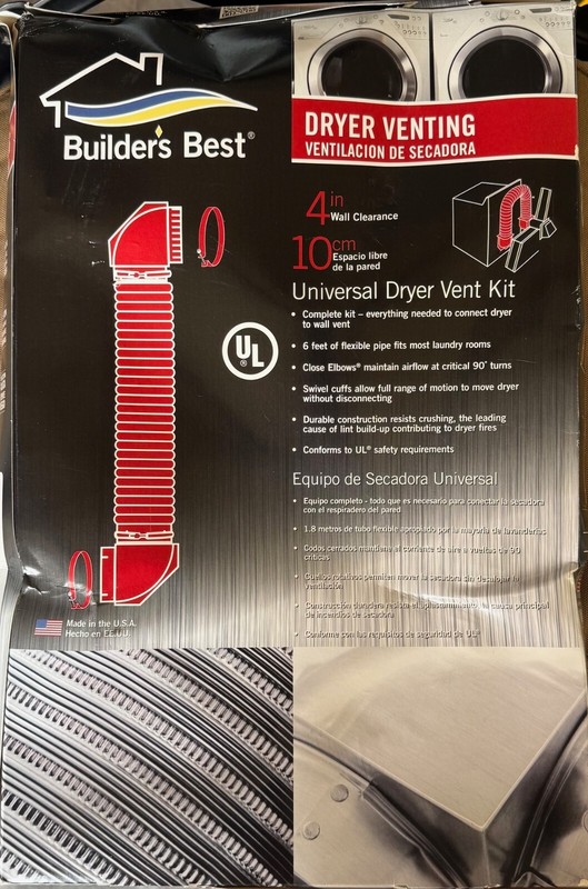 BUILDER'S BEST V450-TD-LOOP Close Loop Two Elbow Dryer Vent Kit NEW