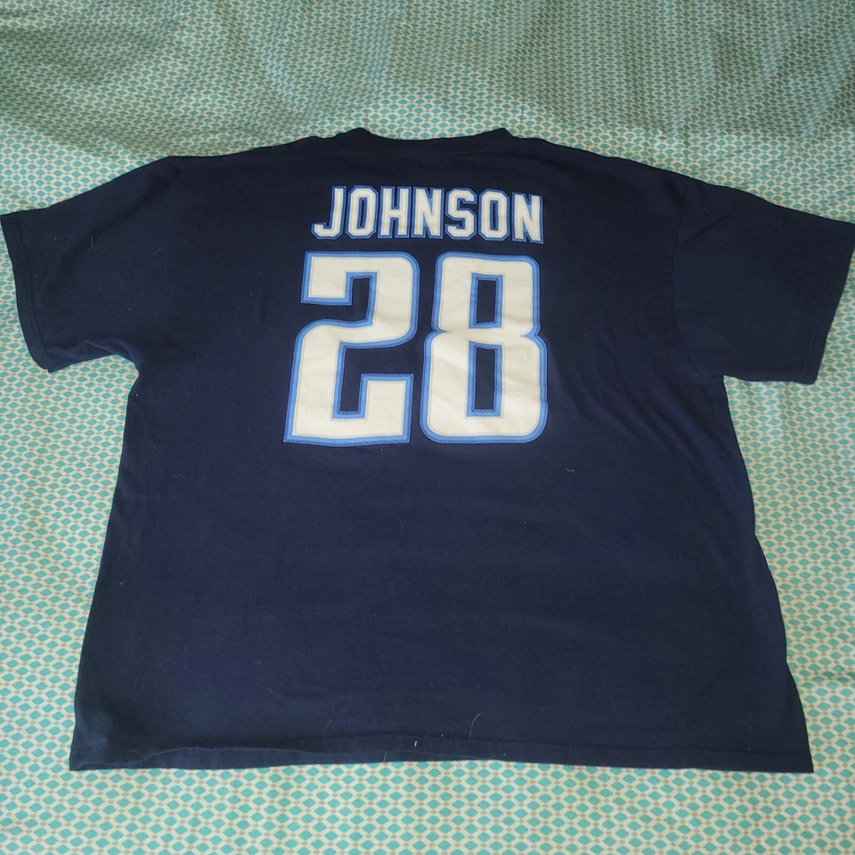 Tennessee Titans Chris Johnson #28 Equipo NFL Ropa Hombre Camiseta Azul Talla XXL Foto 4 de 4
