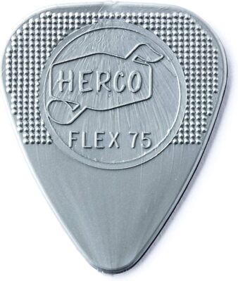 Herco HE211P Flex 75 Nylon Flat Picks, Silver, Heavy, 12/Player's Pack 75 Heavy