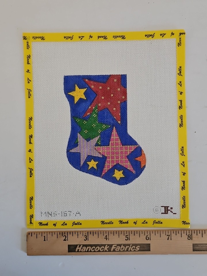 Renaissance Designs STARS MINI STOCKING 18 Count Handpainted