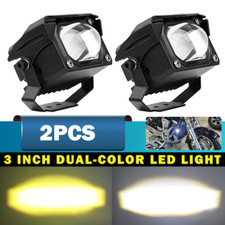 2x 3inch Square Led Work Light Bar Spot Pods Driving Fog Amber Offroad Atv Suv
