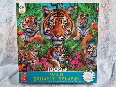 Ceaco 1000 Teile Puzzle Wild Tiger Jungle von Ciro Marchetti Rarität