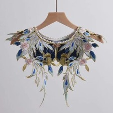 Vintage Shell Pearl Collar Wedding Shawl Embroidery Casual Bohemian Scarf Cloak