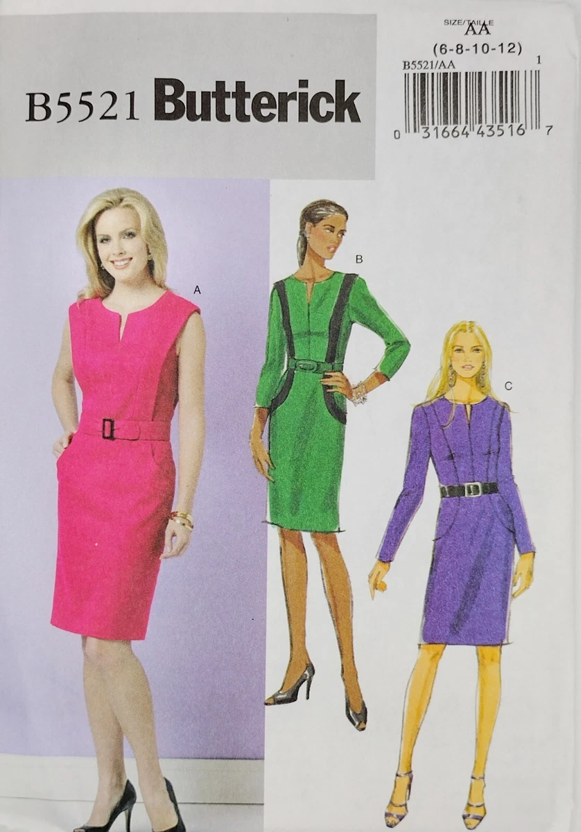 Butterkck Sewing Pattern B5521 Sz 6-12 Misses Easy Straight