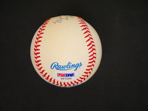 MICKEY VERNON SIGNED OFFICIAL AMERICAN LEAGUE BASEBALL AL BATTING CHAMP PSA COA - Picture 3 of 7