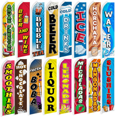 Aguas Fresca Lemonade Liquor Swooper Flutter Advertising Drink Business Flags