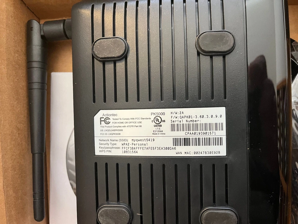 Quest Actiontec PK5000 54 Mbps 4-Port 10/100 Wireless G DSL Router CD - Image 3 of 4