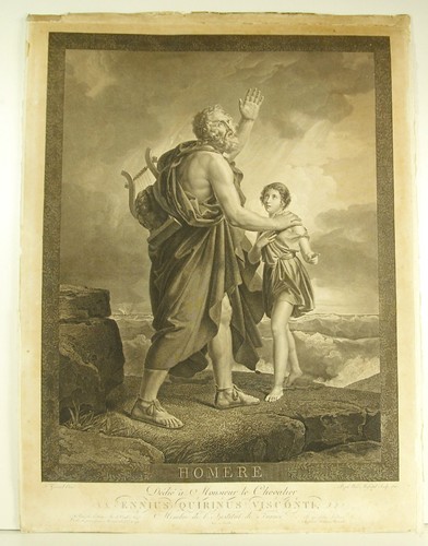 Homère The Blind Homer Af François Gérard sc Massard Neoclassical Engraving 1816