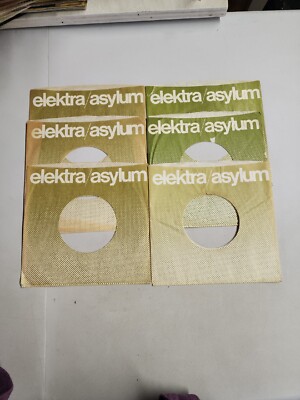 Elektra/Asylum Company Sleeve 45 RPM Record Sleeve - Green With White Dots (1975-1981) - Like New Condition