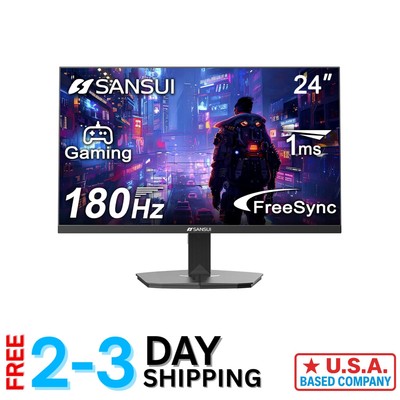 24 Inch Gaming Monitor - 180Hz Refresh, Eye-Care Design, HDMI Cable Included