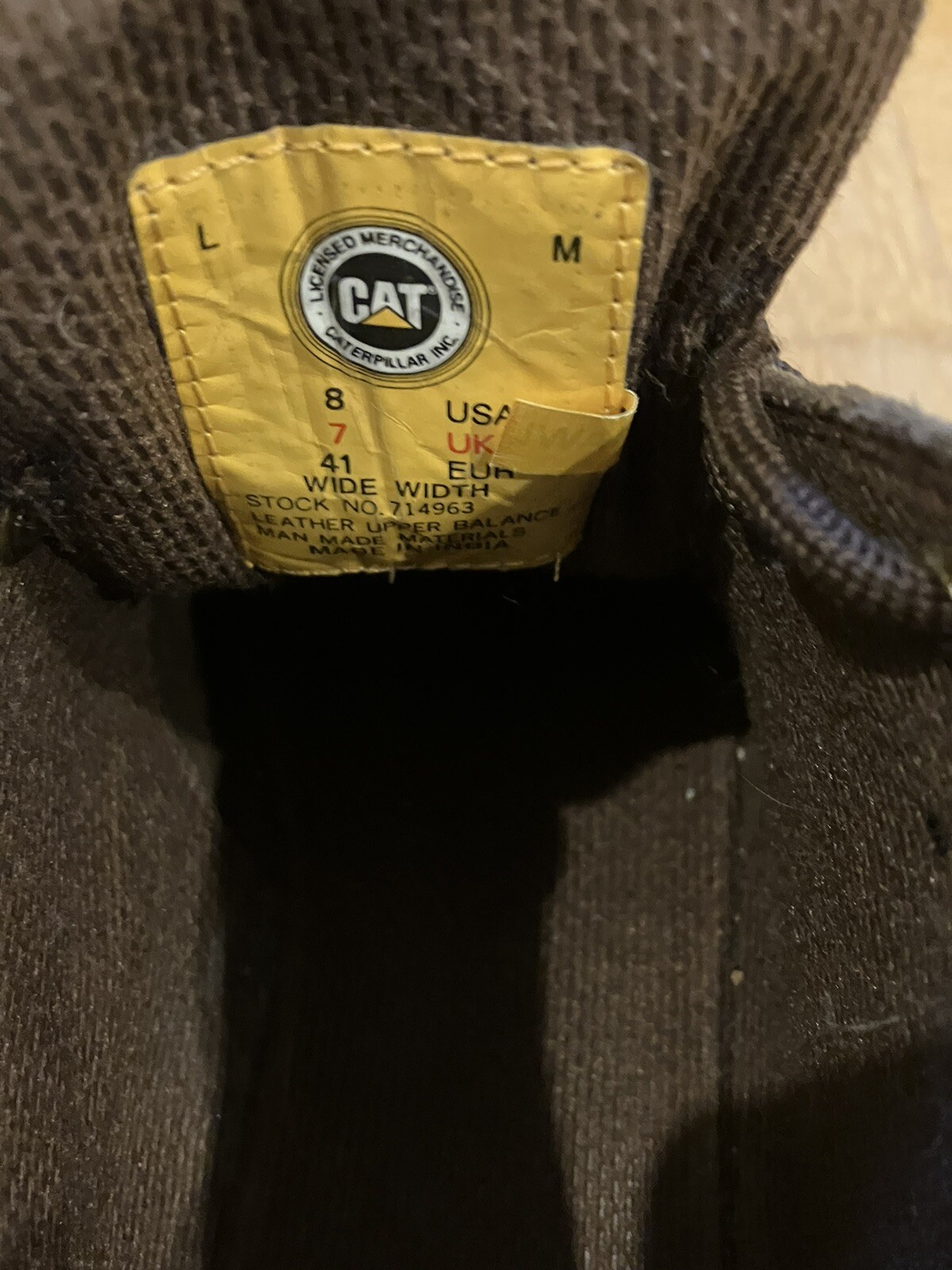 CATERPILLAR Mens Stout Chukka Leather Boots Brown Size UK 7 Wide Width
