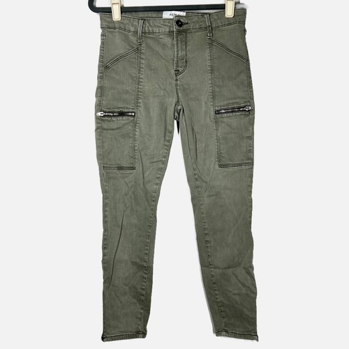 Pistola Women Eden In Olive Green Denim Hunter Cargo Pants Size 27 Side Zipper Ebay