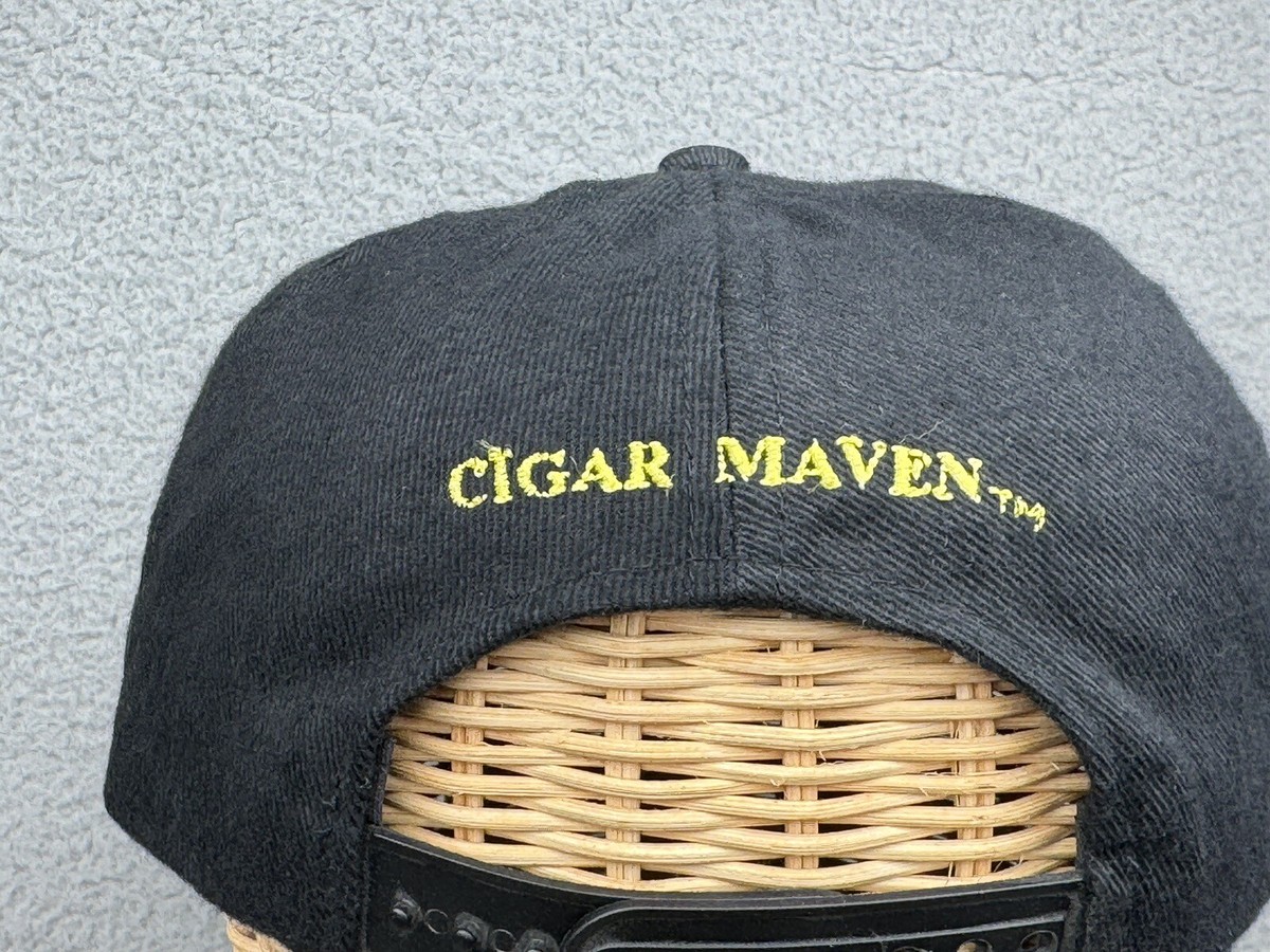 Vintage Cigar Maven Hat Cap Snapback Black Embroidered