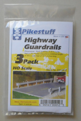 3 HO Highway Guard Rail Kit HO 1:87 SCALE LAYOUT DIORAMA Pikestuff 12
