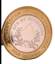 Rare Limited Edition SILVERSTRIKE Casino Chip Ace Of Diamonds 4 Queens Las Vegas