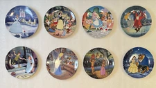 Set of 8 Disney Treasured Moments Edwin Knowles Collectible - Bradex 84-K41-151