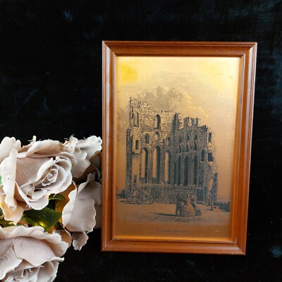 Tynemouth Priory 1874 Copper Engraving Art Framed 9.75'' - Multitechnic Ltd Eng