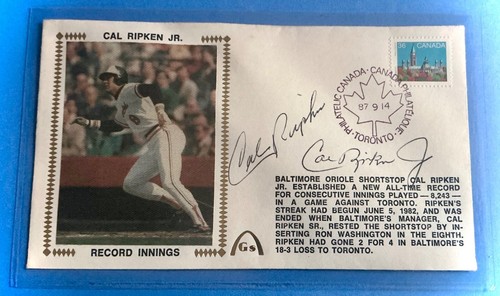 🔥Cal Ripken Jr. and Sr. Autographs plus 2 bonus Cachets Iron Streak 2,131 HOF🔥