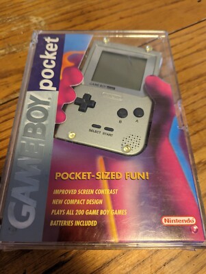 Gameboy Pocket Silver and Grey used with original packaging. Tested ...