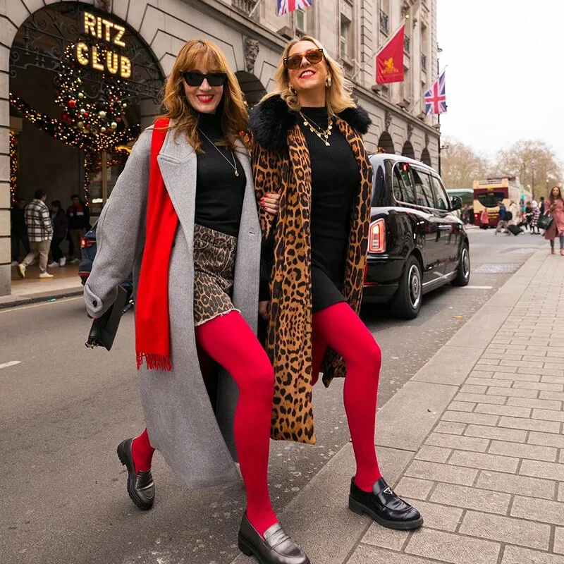 Medias para mujer 80D suaves color liso semi opacas con patas cintura alta para mujer Foto 2 de 4