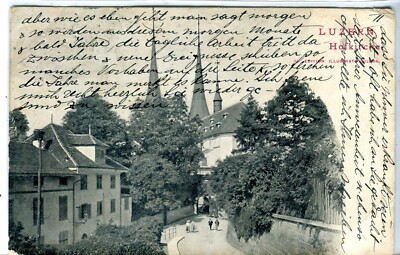 Switzerland Lucerne Luzern - Hofkirche 1902 uncommon view postcard