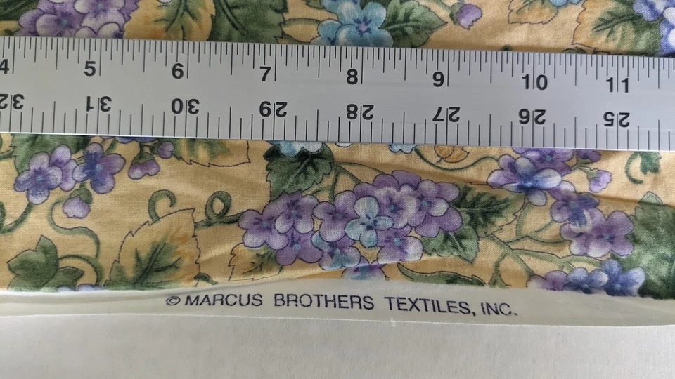 Marcus Brothers Textiles 2-2/3 yds by 41" Hydrenga Cotton Fabric Yellow/Blue/Lav - Image 2 of 2