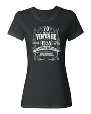 Vintage 1955 70th Birthday - 70 Years Aged Perfectly Ladies' Crewneck T-Shirt