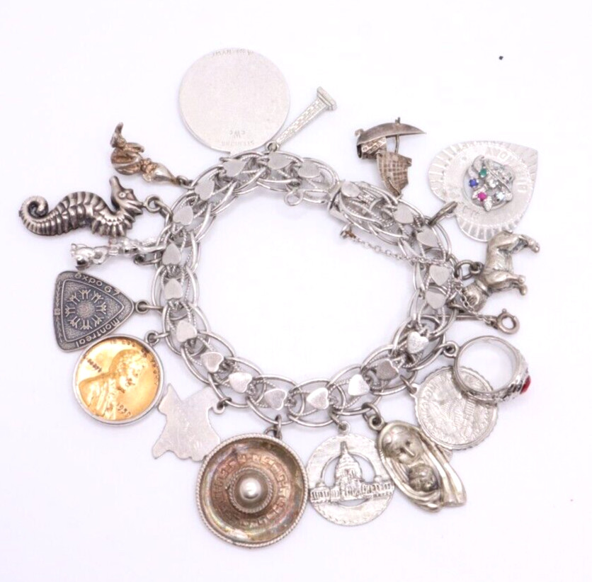 Sterling Silver 925 Dangle Personalized Charms Vi… - image 1