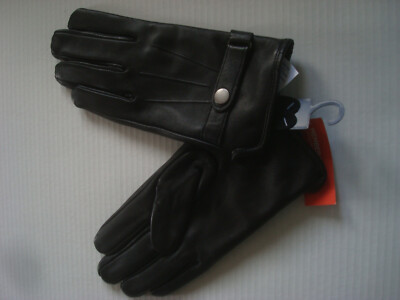 Mens Black Leather Gloves Size M/ L  Simply Styled NWT