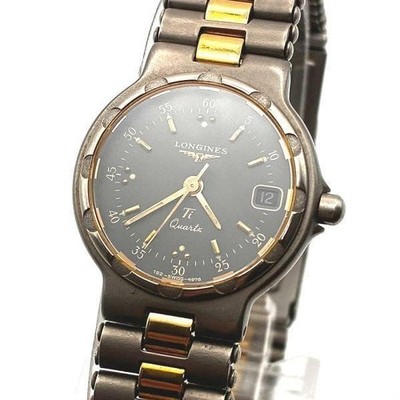 Longines Conquest Titanium Quartz Ladies Watch Gray Dial Used