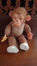Vintage Zippy Monkey Or Mr. Bim Brown Plush Monkey with banana Zippy Monkey